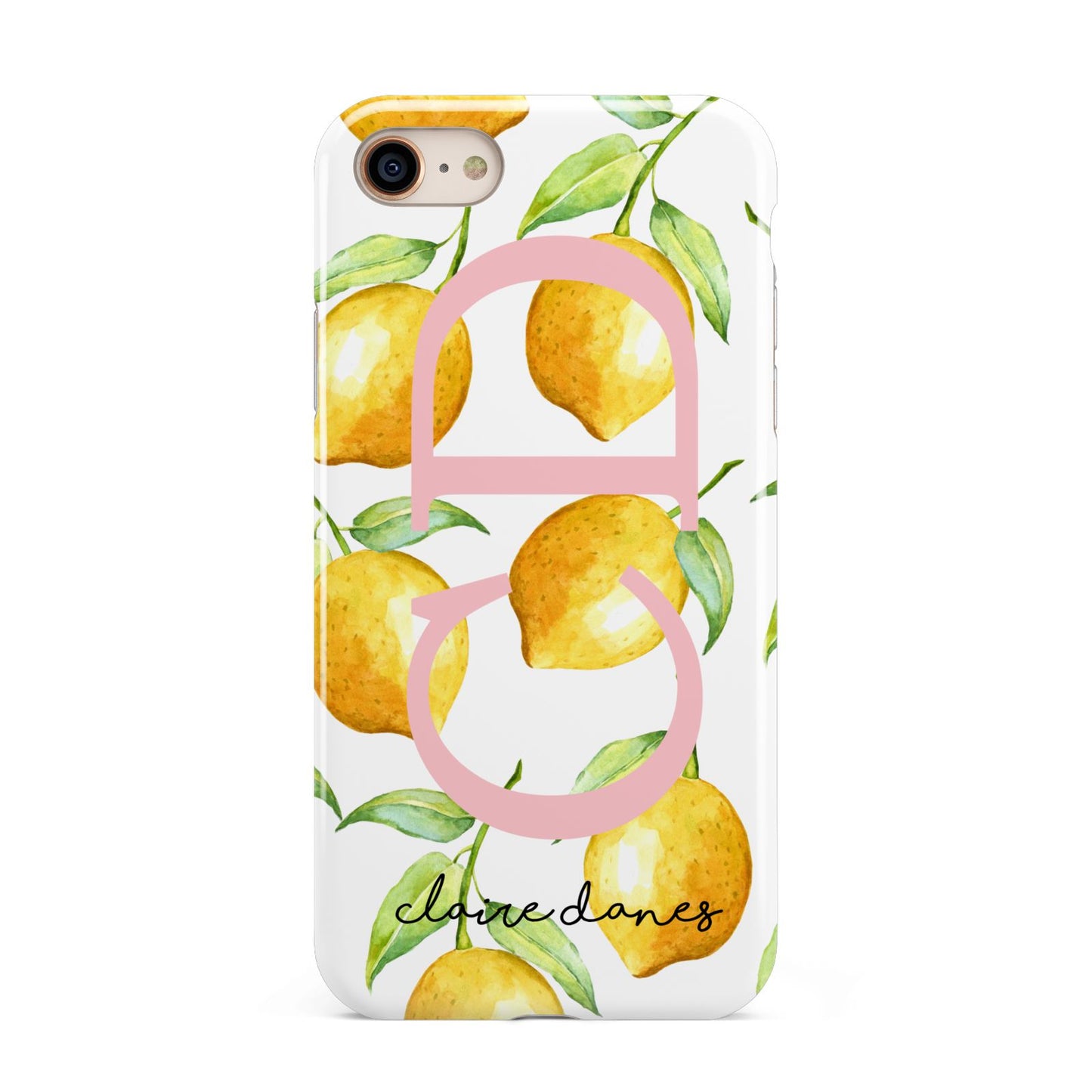 Personalised Lemons iPhone 8 3D Tough Case on Gold Phone