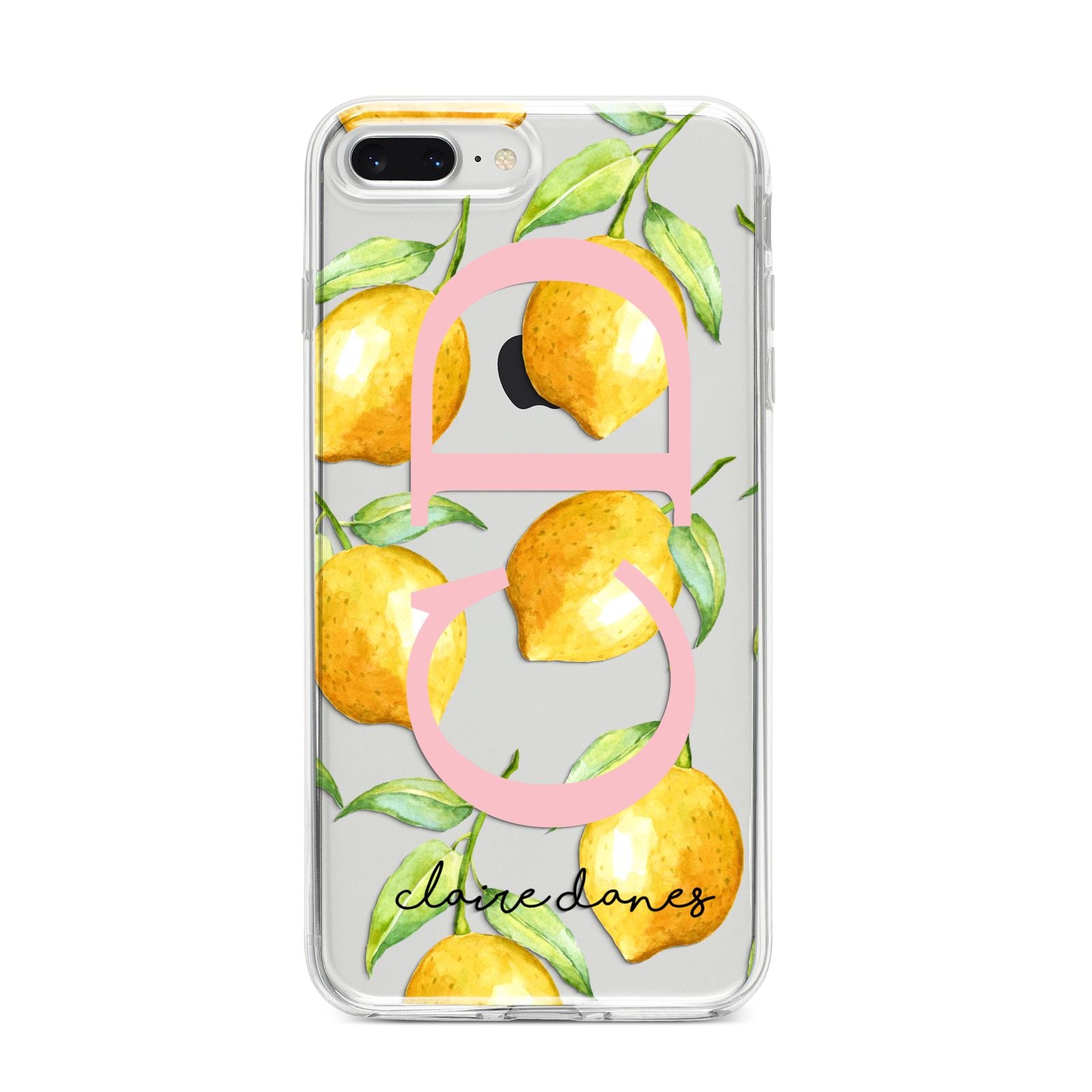Personalised Lemons iPhone 8 Plus Bumper Case on Silver iPhone