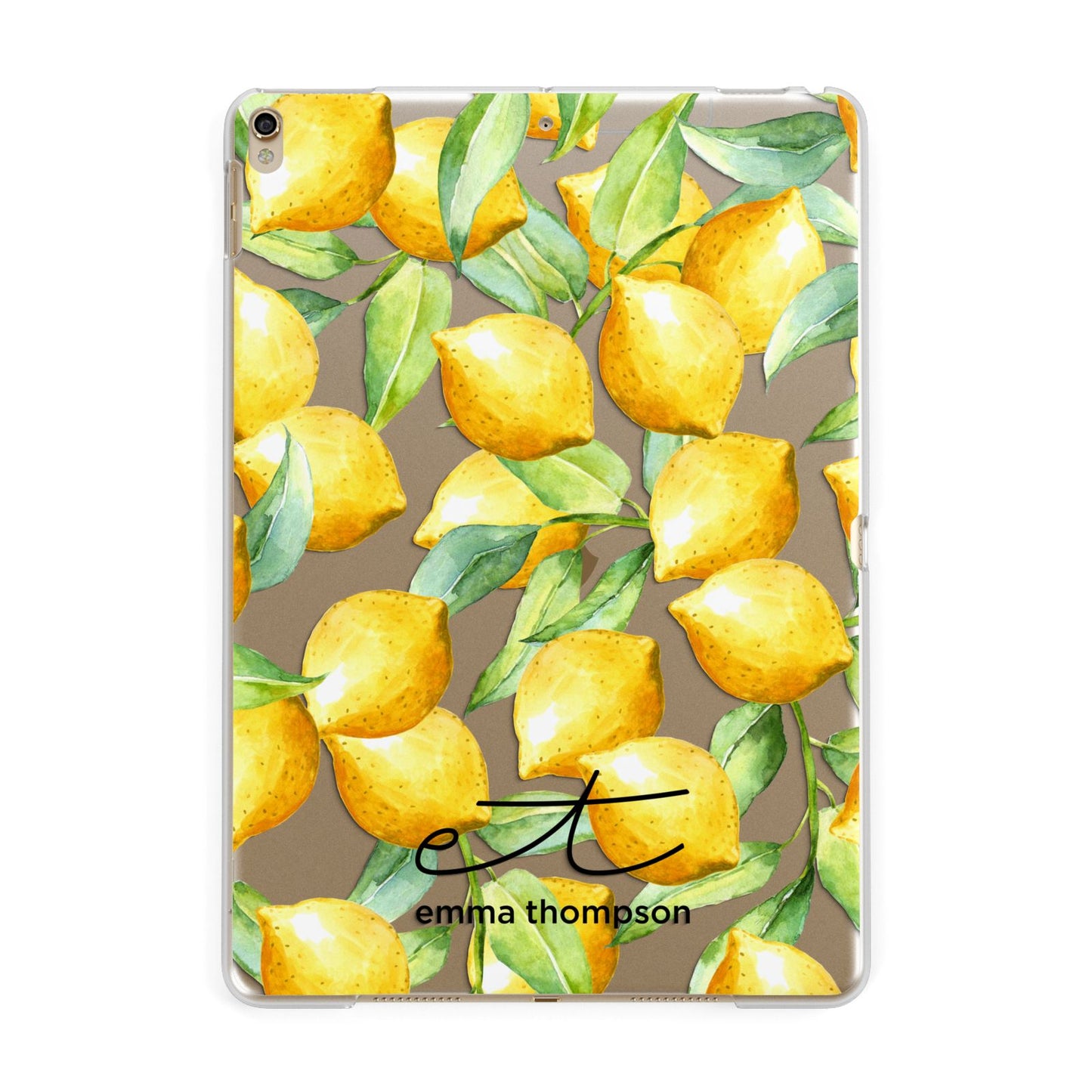 Personalised Lemons of Capri Apple iPad Gold Case