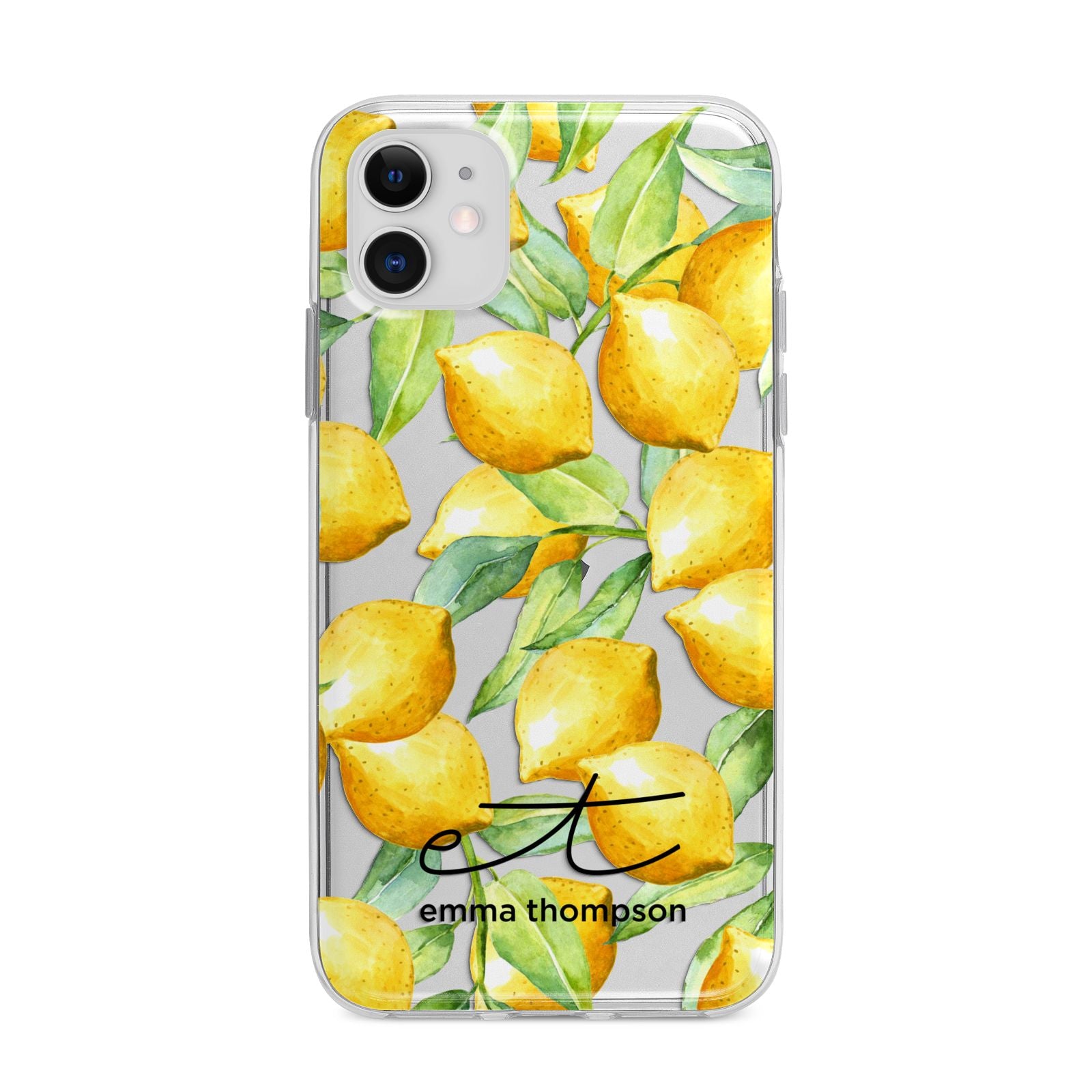 Personalised Lemons of Capri Apple iPhone 11 in White with Bumper Case