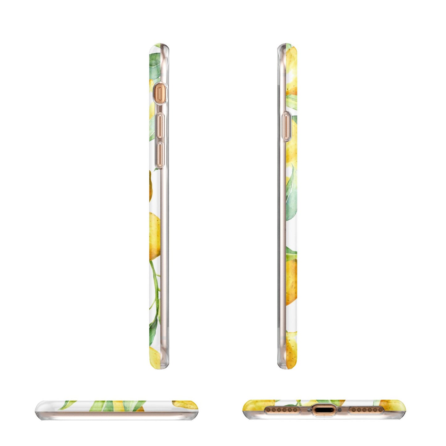 Personalised Lemons of Capri Apple iPhone 7 8 3D Wrap Tough Case Alternative Image Angles