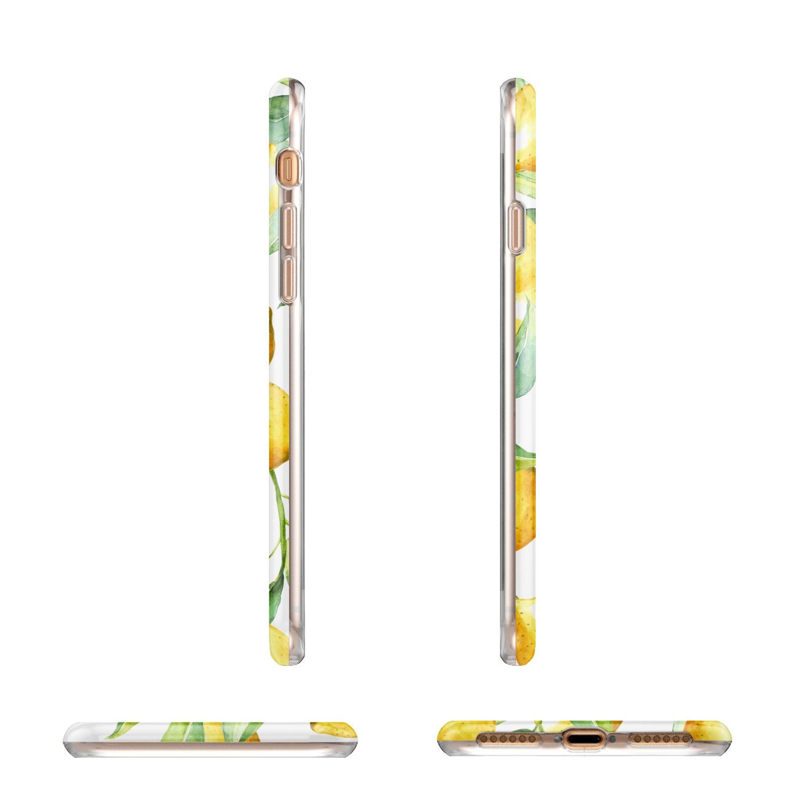Personalised Lemons of Capri Apple iPhone 7 8 3D Wrap Tough Case Alternative Image Angles