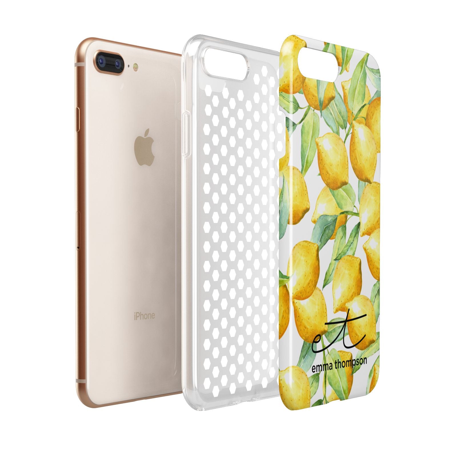 Personalised Lemons of Capri Apple iPhone 7 8 Plus 3D Tough Case Expanded View