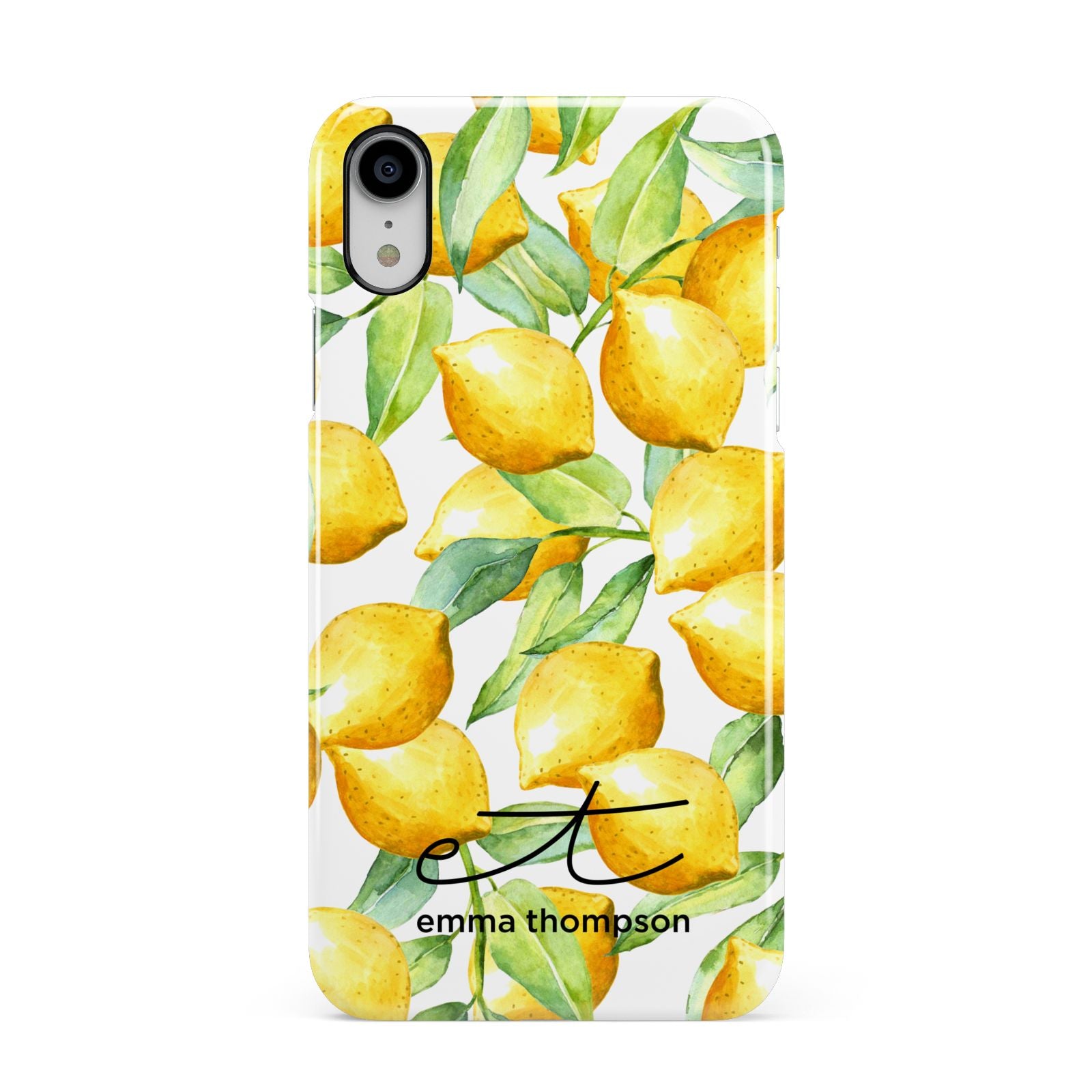 Personalised Lemons of Capri Apple iPhone XR White 3D Snap Case