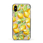 Personalised Lemons of Capri Apple iPhone Xs Impact Case Black Edge on Gold Phone