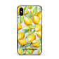 Personalised Lemons of Capri Apple iPhone Xs Impact Case Black Edge on Silver Phone