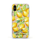 Personalised Lemons of Capri Apple iPhone Xs Impact Case White Edge on Gold Phone