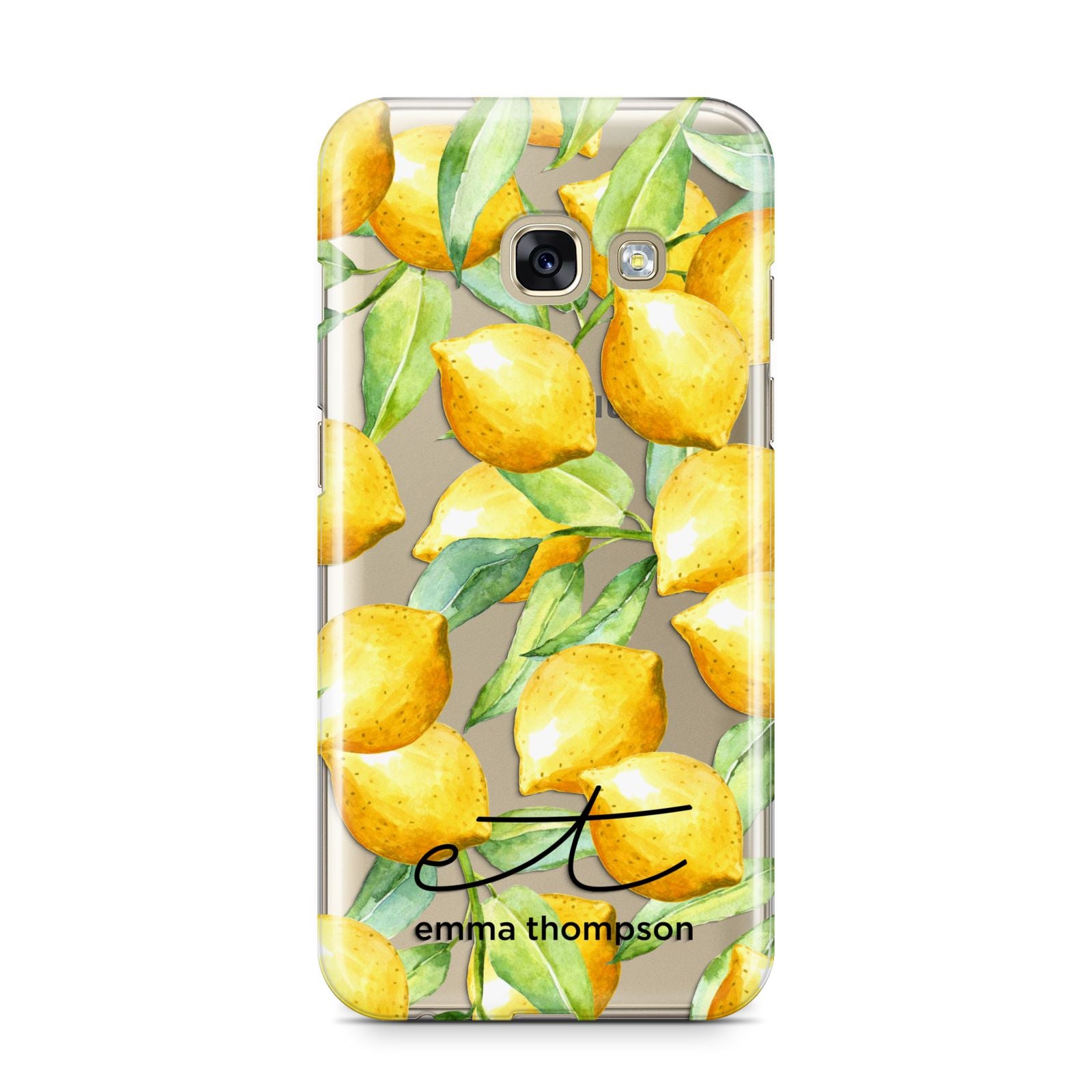 Personalised Lemons of Capri Samsung Galaxy A3 2017 Case on gold phone