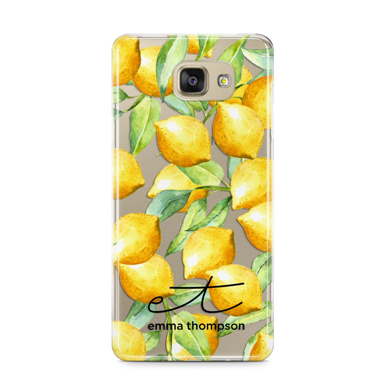 Personalised Lemons of Capri Samsung Galaxy A9 2016 Case on gold phone
