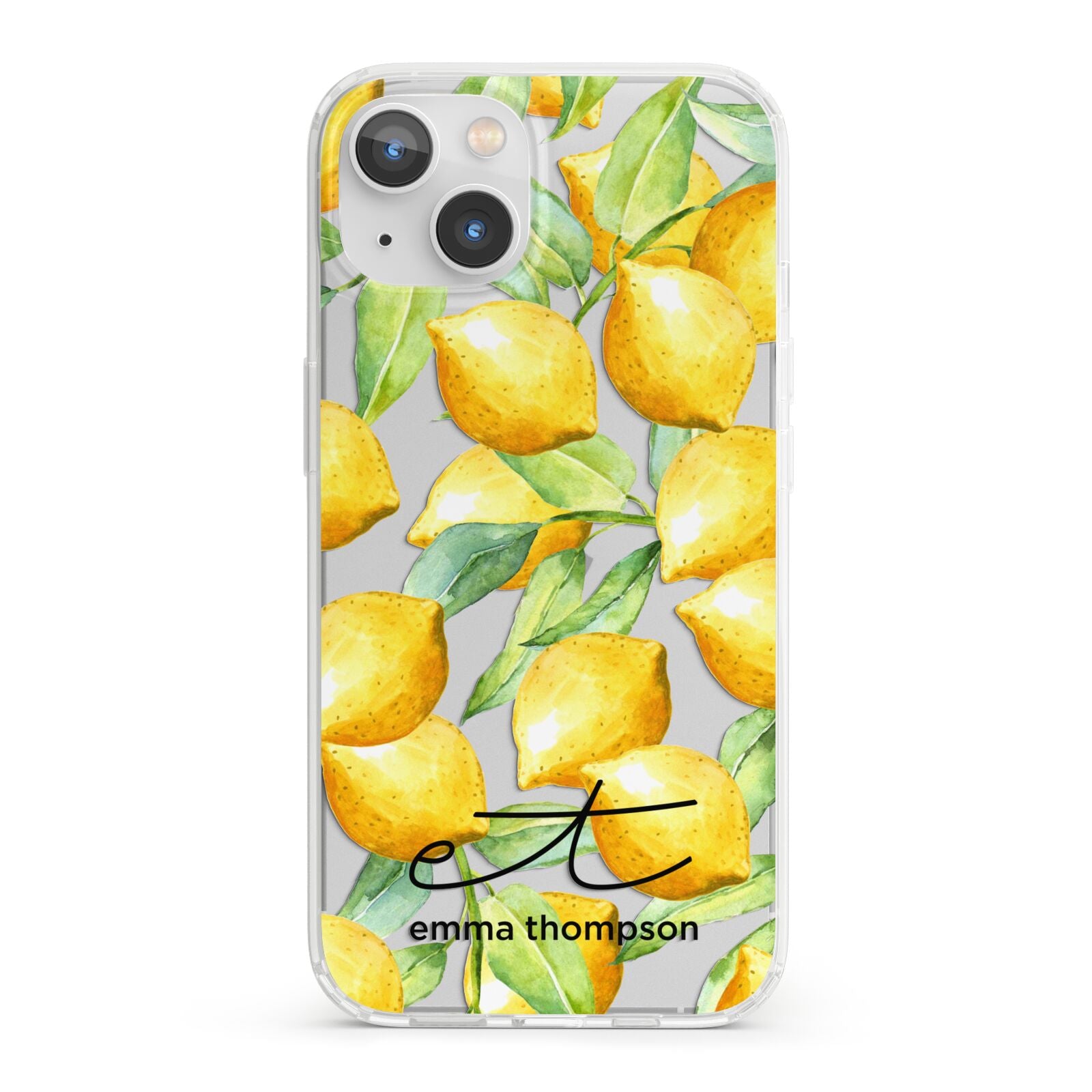 Personalised Lemons of Capri iPhone 13 Clear Bumper Case