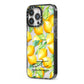 Personalised Lemons of Capri iPhone 13 Pro Black Impact Case Side Angle on Silver phone