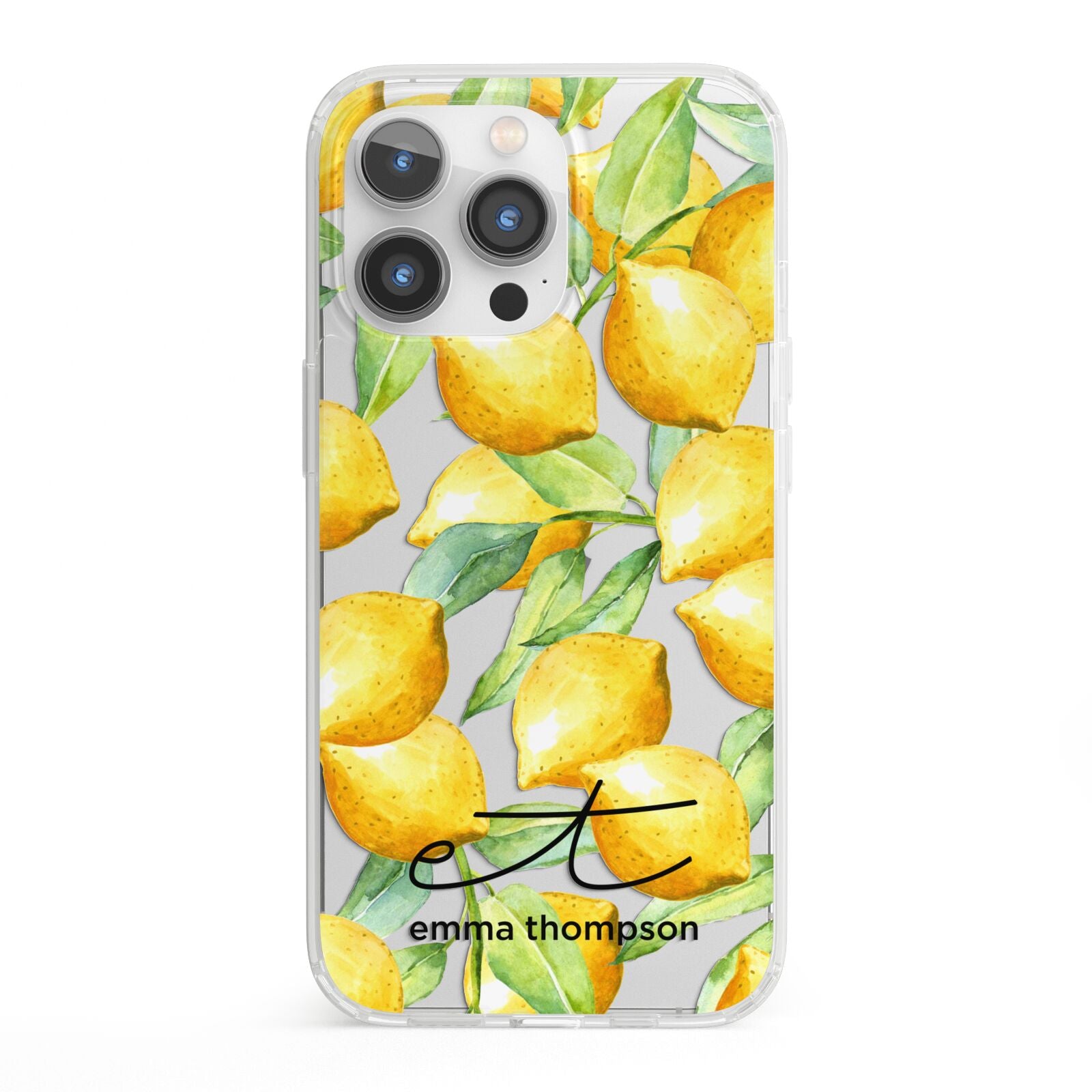 Personalised Lemons of Capri iPhone 13 Pro Clear Bumper Case