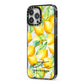 Personalised Lemons of Capri iPhone 13 Pro Max Black Impact Case Side Angle on Silver phone