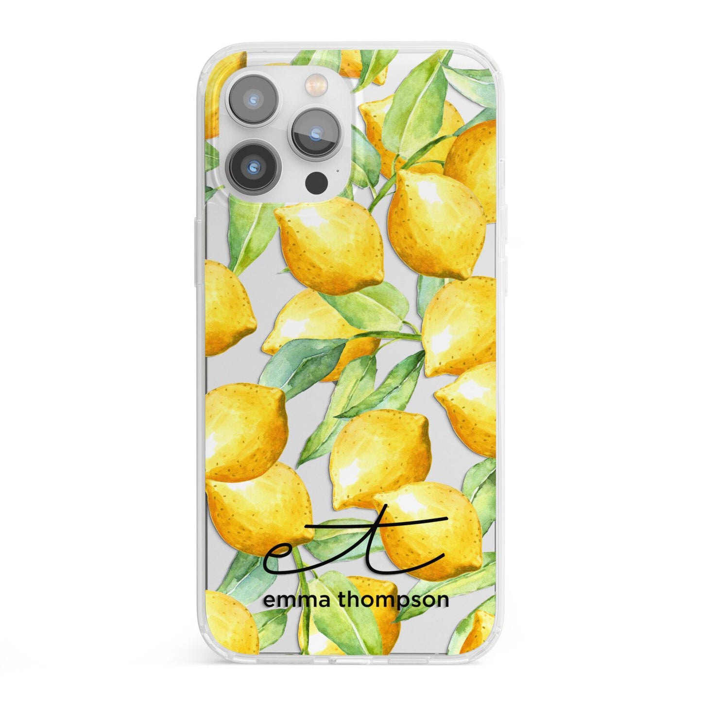 Personalised Lemons of Capri iPhone 13 Pro Max Clear Bumper Case