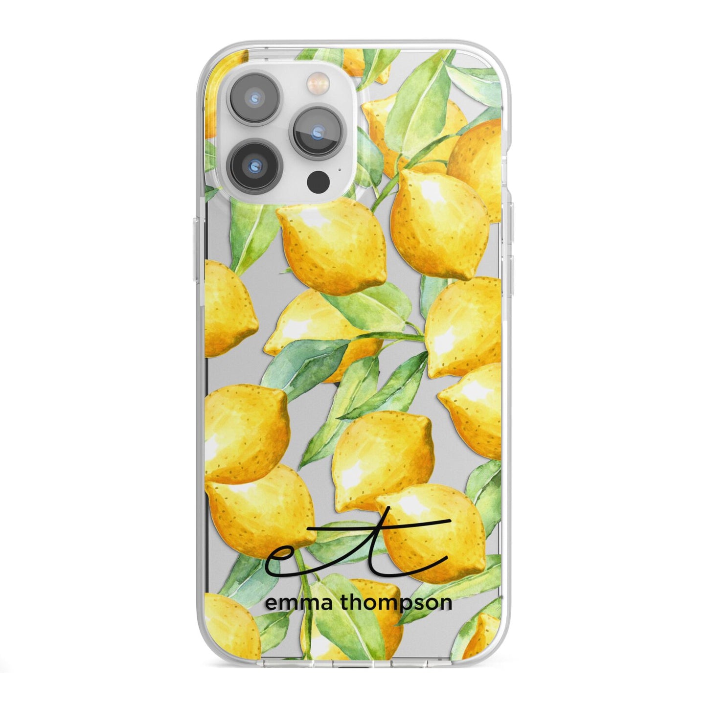 Personalised Lemons of Capri iPhone 13 Pro Max TPU Impact Case with White Edges
