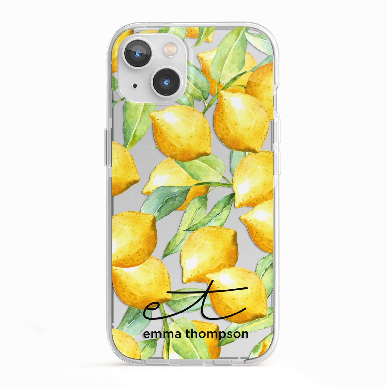 Personalised Lemons of Capri iPhone 13 TPU Impact Case with White Edges