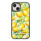 Personalised Lemons of Capri iPhone 14 Black Impact Case on Silver phone