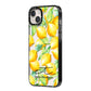 Personalised Lemons of Capri iPhone 14 Plus Black Impact Case Side Angle on Silver phone