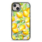 Personalised Lemons of Capri iPhone 14 Plus Black Impact Case on Silver phone