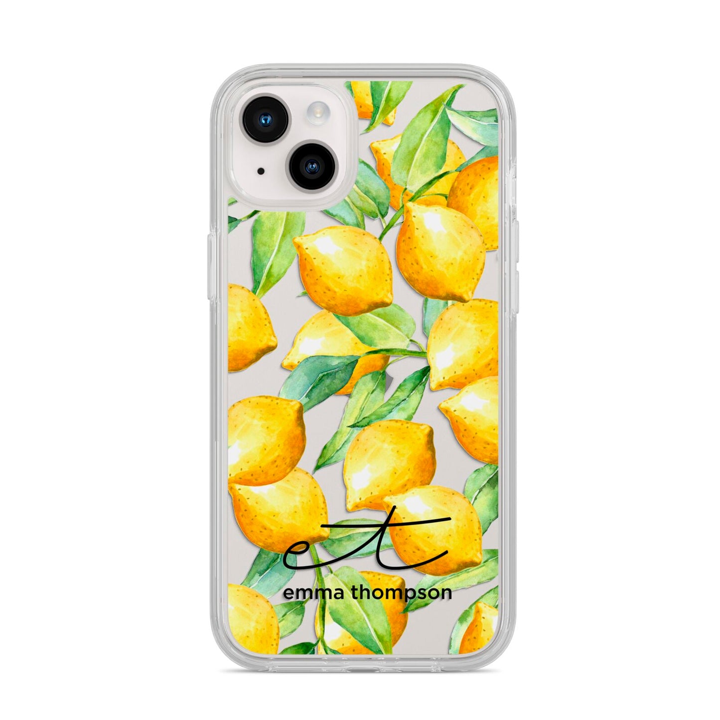 Personalised Lemons of Capri iPhone 14 Plus Clear Tough Case Starlight