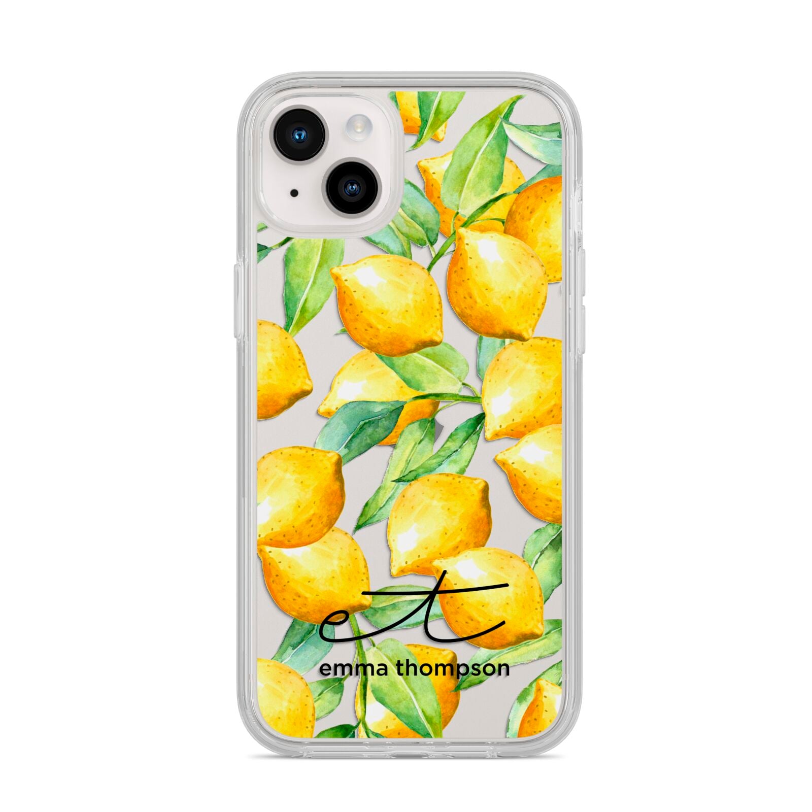 Personalised Lemons of Capri iPhone 14 Plus Clear Tough Case Starlight