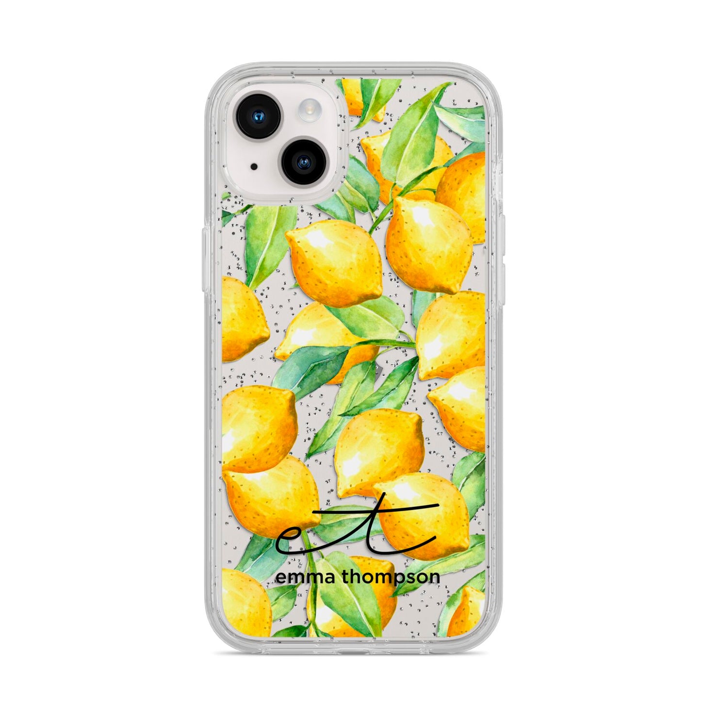 Personalised Lemons of Capri iPhone 14 Plus Glitter Tough Case Starlight