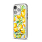Personalised Lemons of Capri iPhone 14 Pro Clear Tough Case Silver Angled Image