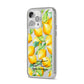 Personalised Lemons of Capri iPhone 14 Pro Max Clear Tough Case Silver Angled Image
