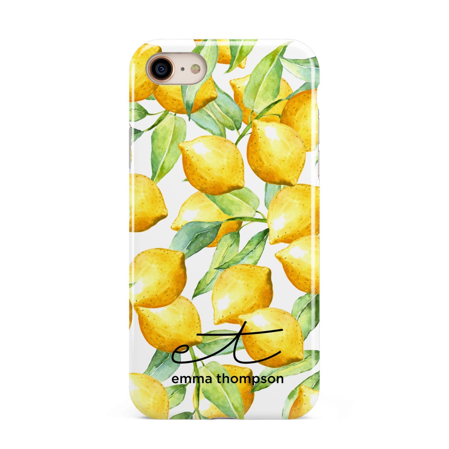 Personalised Lemons of Capri iPhone 8 3D Tough Case on Gold Phone