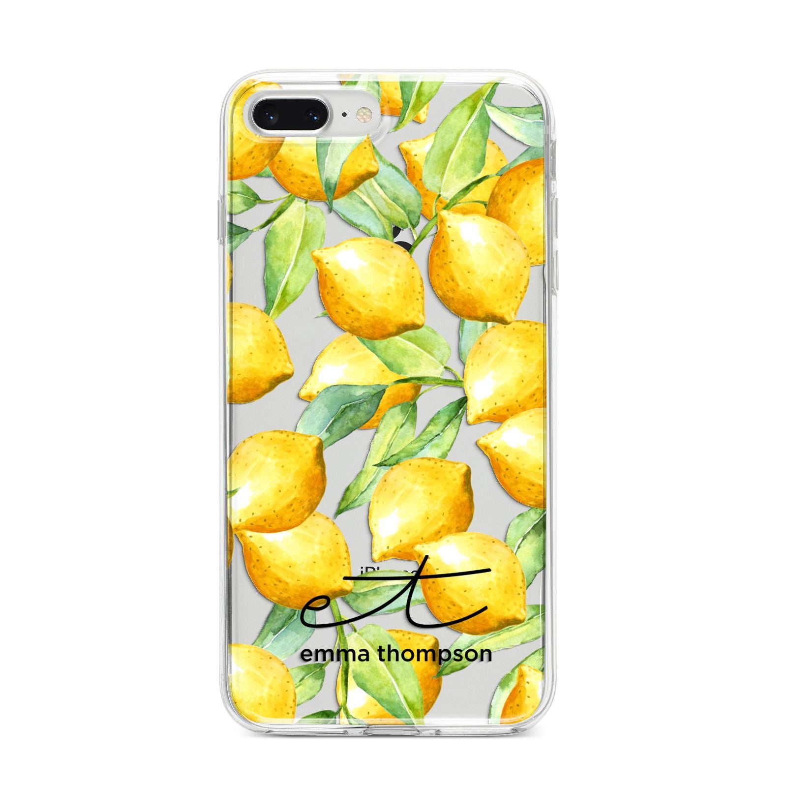Personalised Lemons of Capri iPhone 8 Plus Bumper Case on Silver iPhone