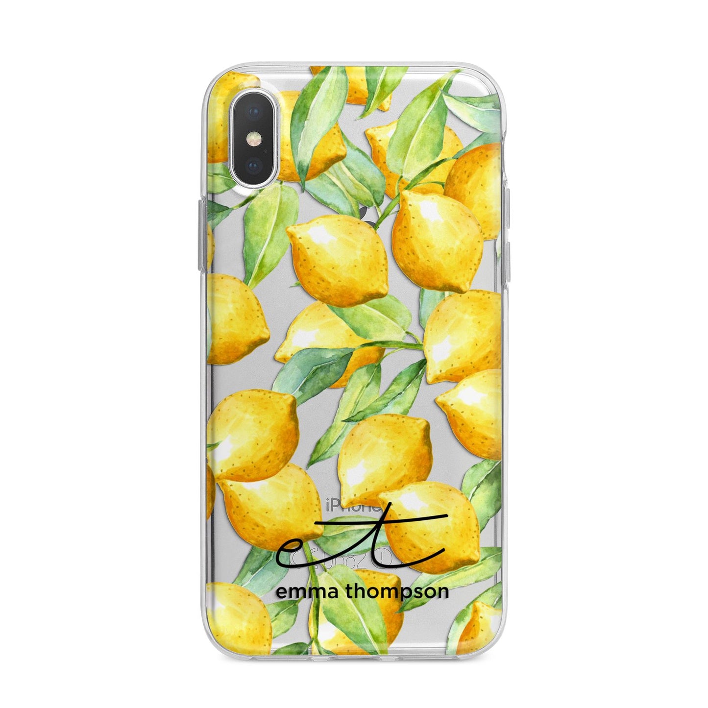 Personalised Lemons of Capri iPhone X Bumper Case on Silver iPhone Alternative Image 1
