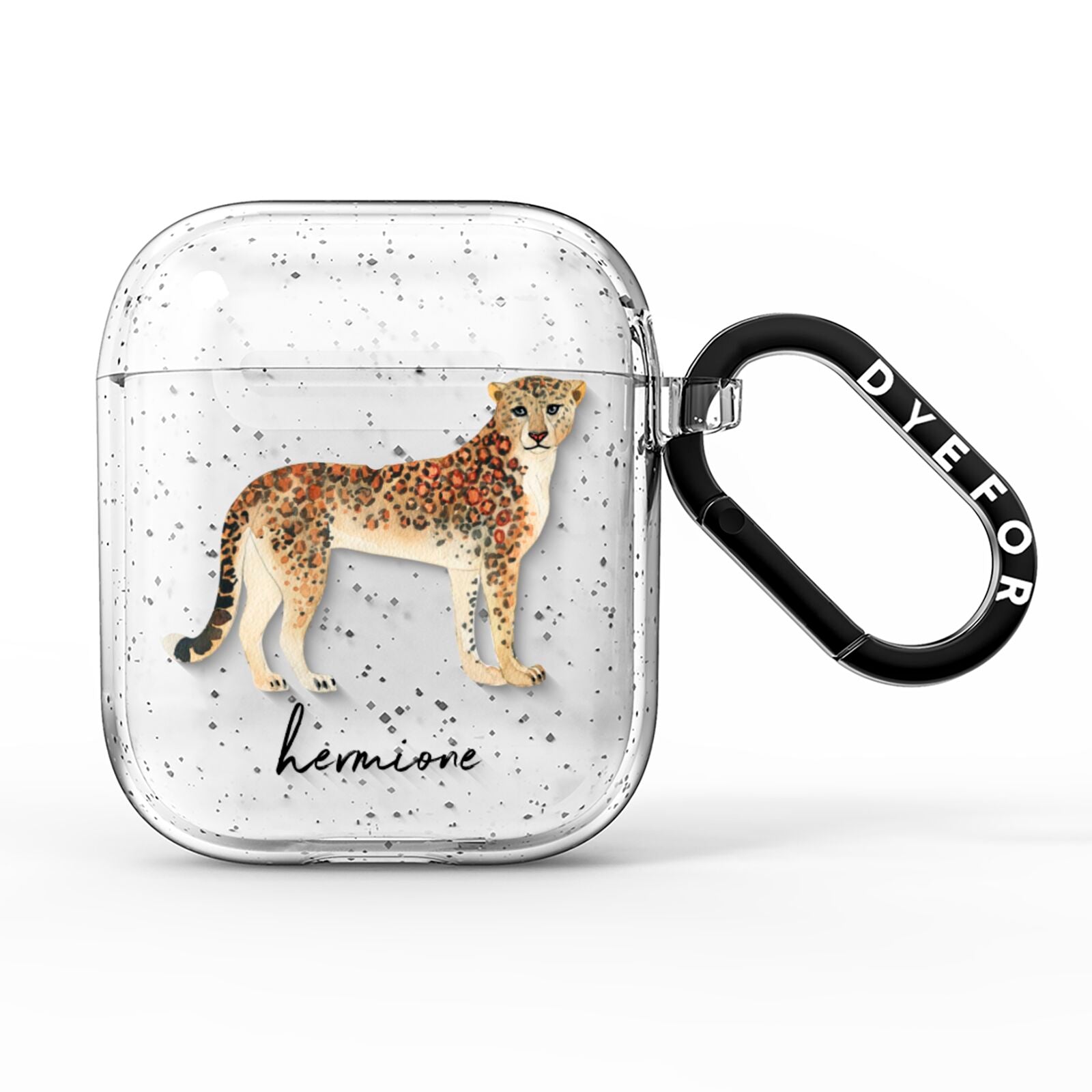 Personalised Leopard AirPods Glitter Case