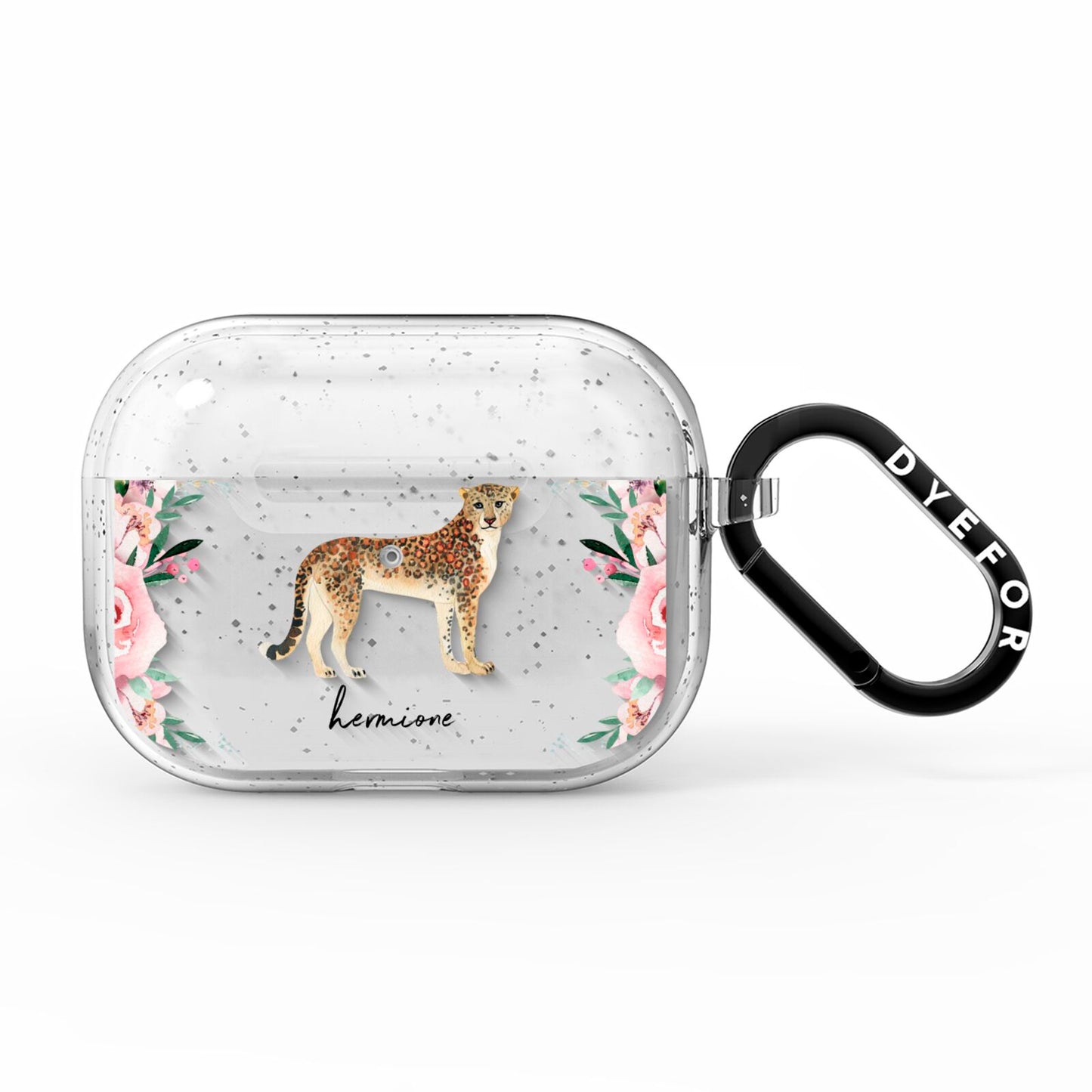 Personalised Leopard AirPods Pro Glitter Case