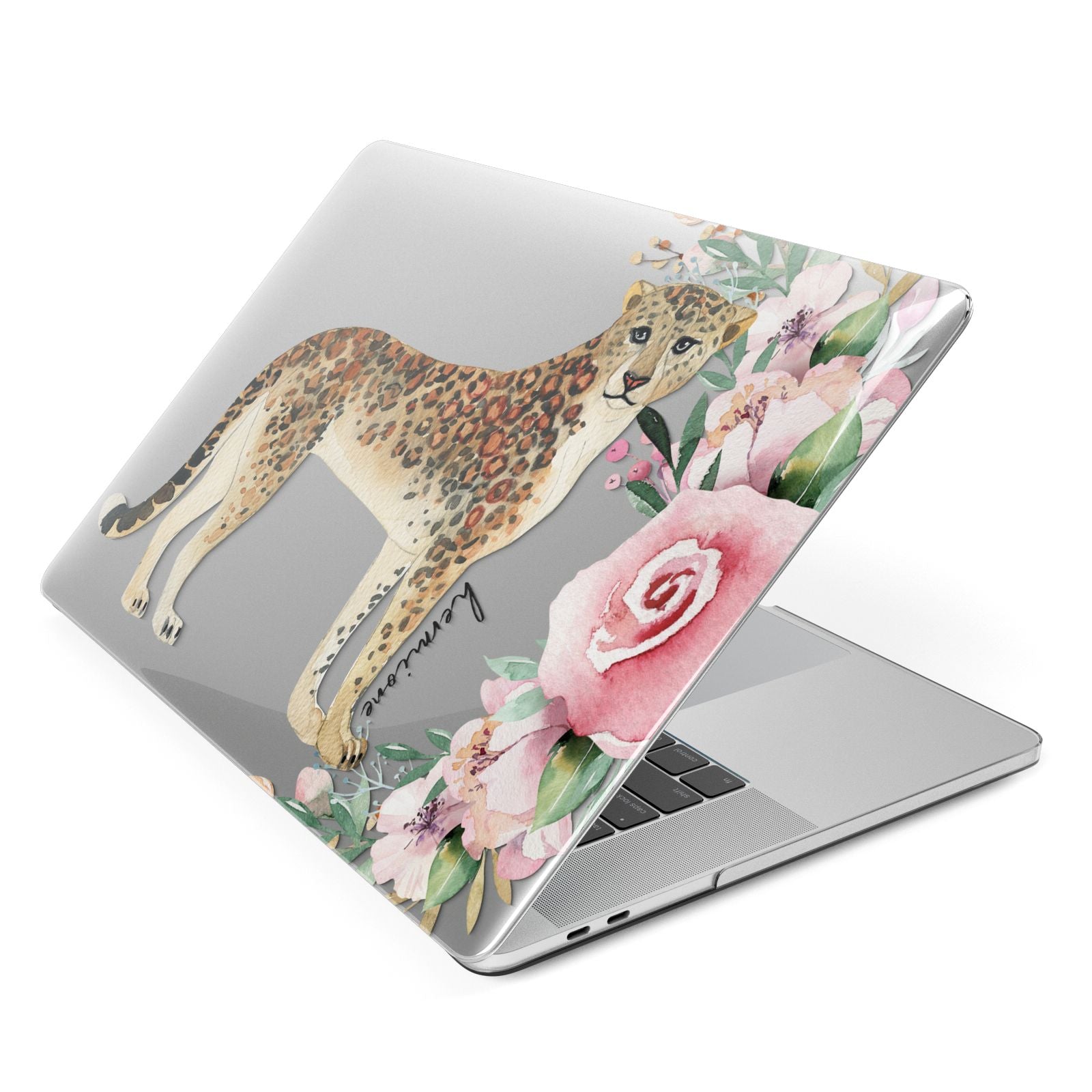 Personalised Leopard Apple MacBook Case Side View