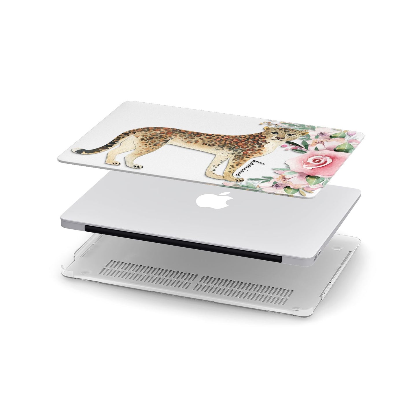 Personalised Leopard Apple MacBook Case in Detail