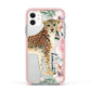 Personalised Leopard Apple iPhone 11 in White with Pink Impact Case