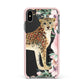Personalised Leopard Apple iPhone Xs Max Impact Case Pink Edge on Black Phone