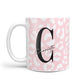 Personalised Leopard Pink White 10oz Mug Alternative Image 1