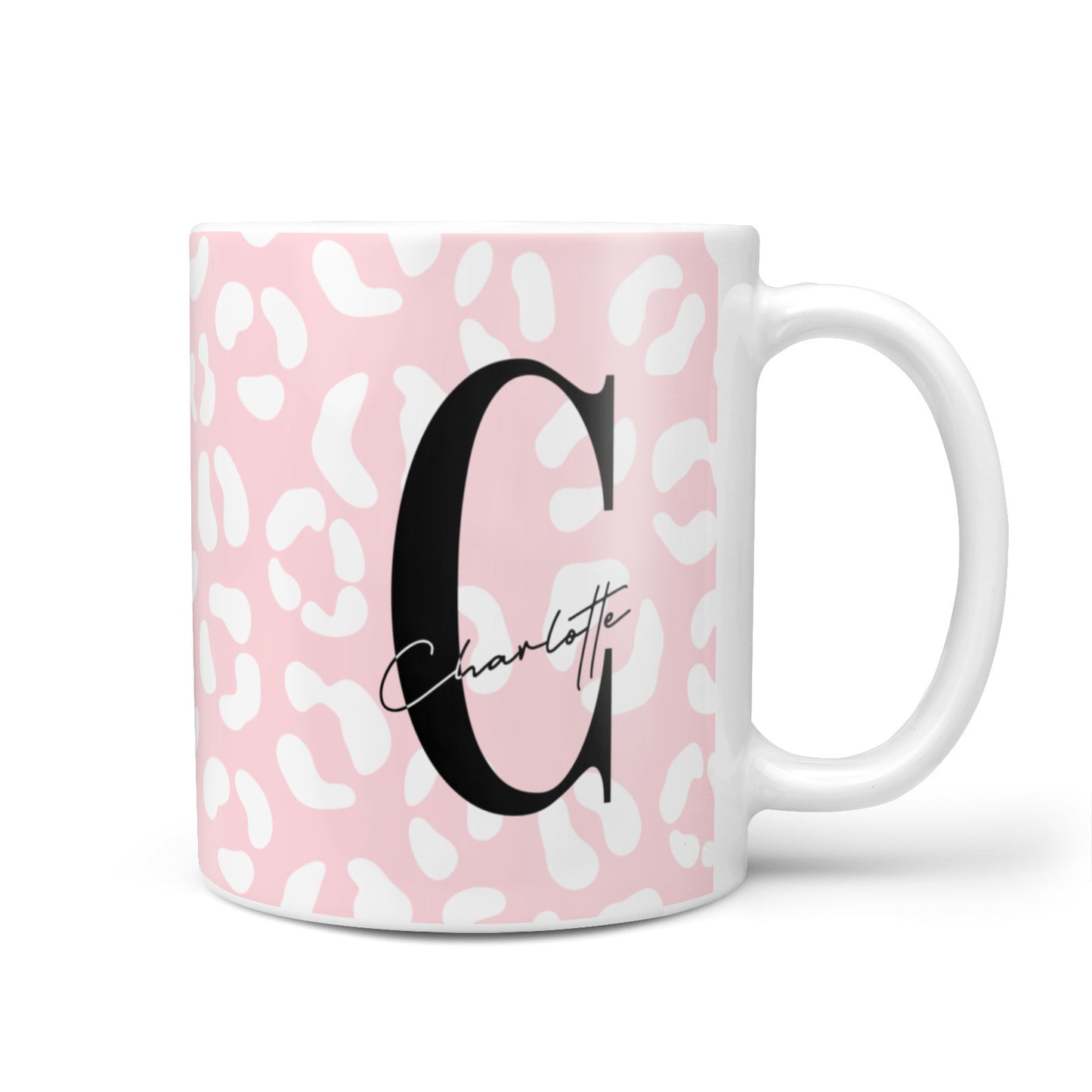 Personalised Leopard Pink White 10oz Mug