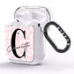 Personalised Leopard Pink White AirPods Clear Case Side Image
