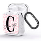 Personalised Leopard Pink White AirPods Glitter Case Side Image