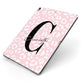 Personalised Leopard Pink White Apple iPad Case on Grey iPad Side View