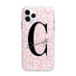 Personalised Leopard Pink White Apple iPhone 11 Pro in Silver with Bumper Case