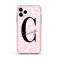 Personalised Leopard Pink White Apple iPhone 11 Pro in Silver with Pink Impact Case