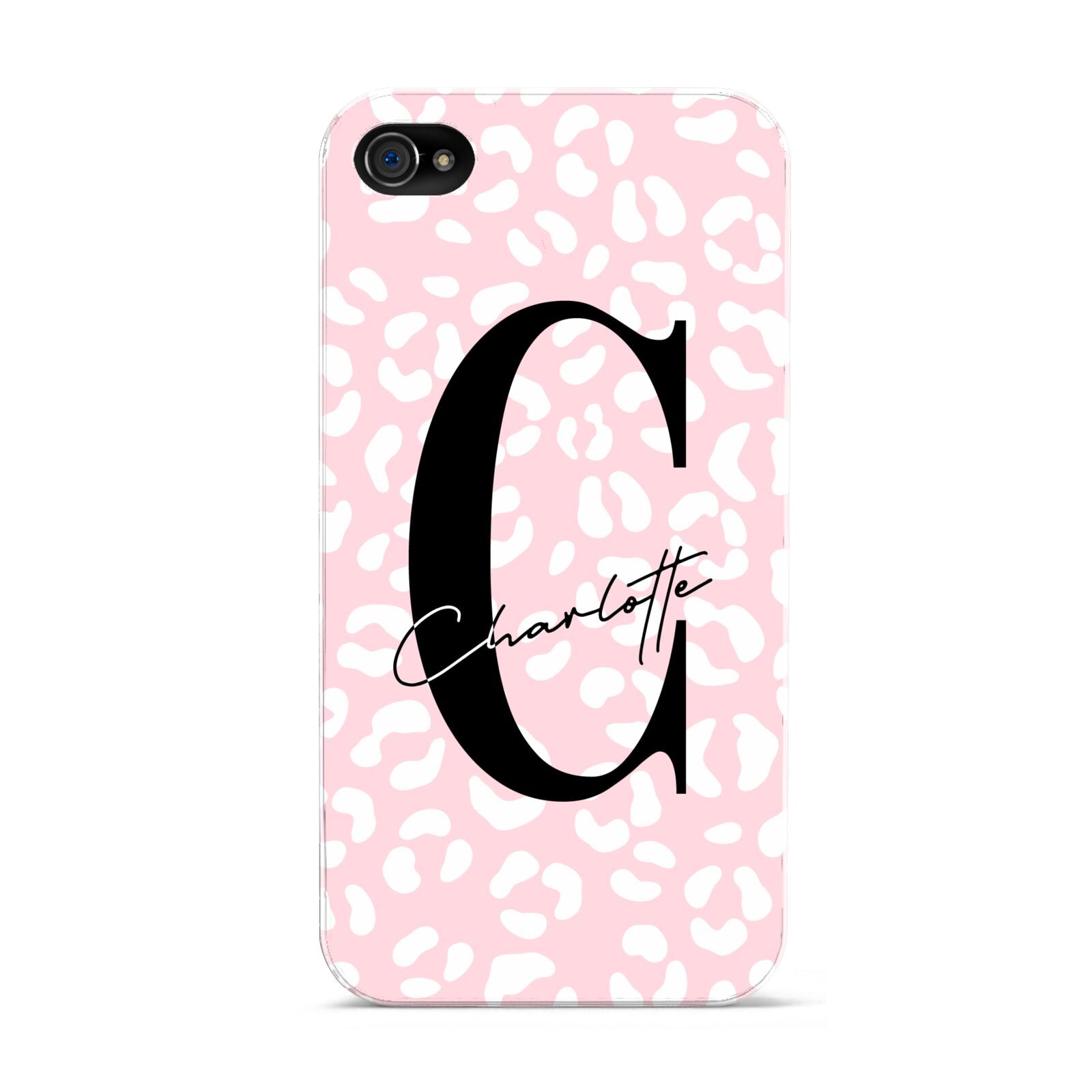 Personalised Leopard Pink White Apple iPhone 4s Case