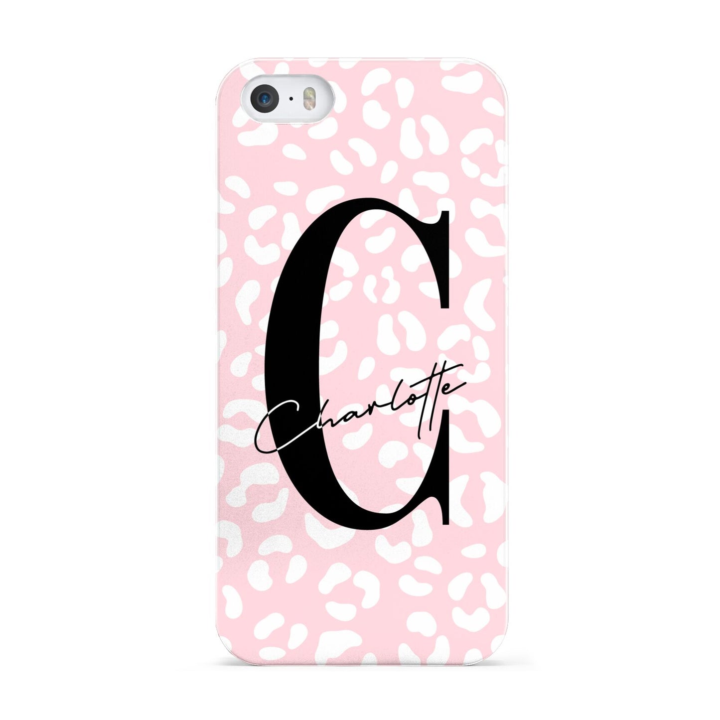 Personalised Leopard Pink White Apple iPhone 5 Case