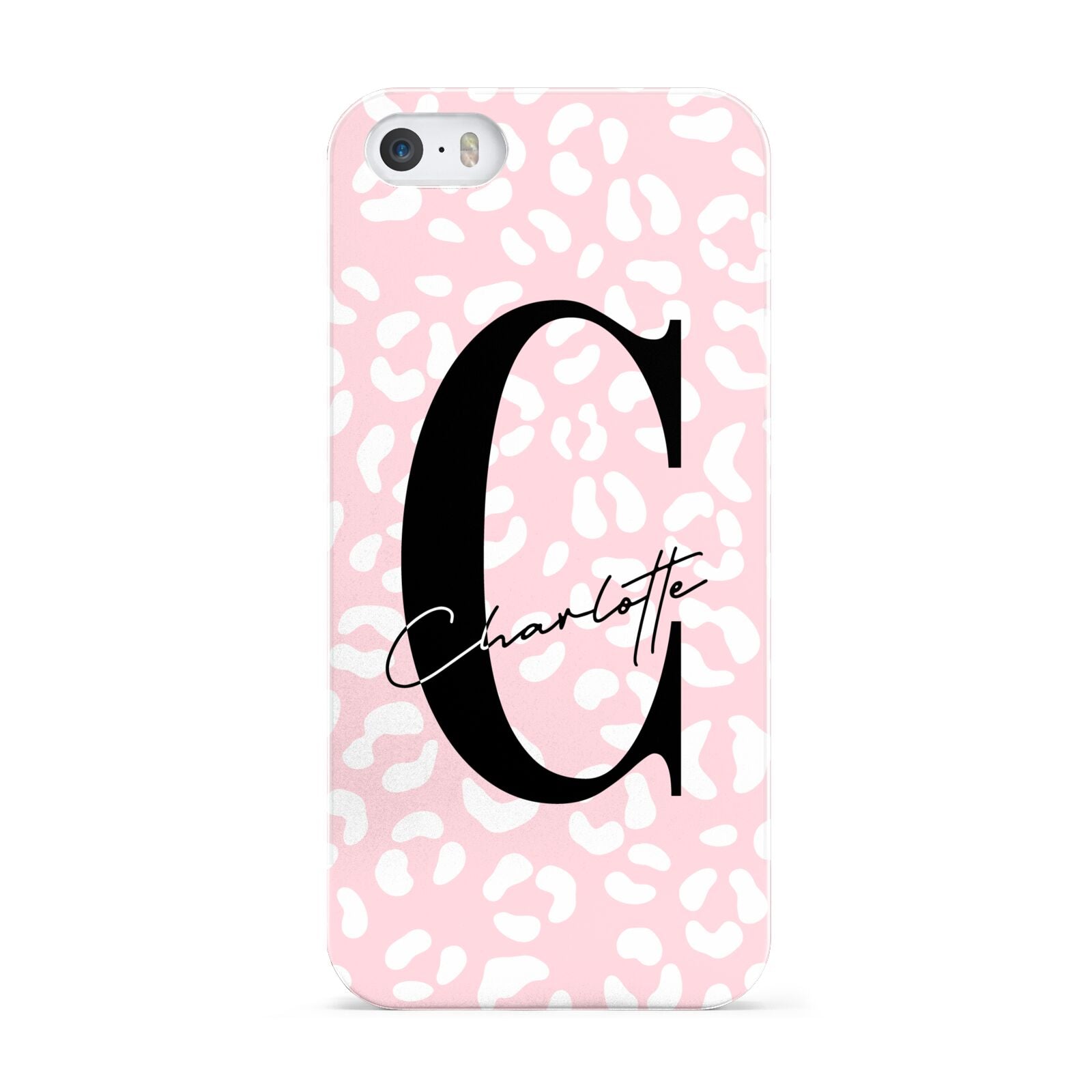 Personalised Leopard Pink White Apple iPhone 5 Case