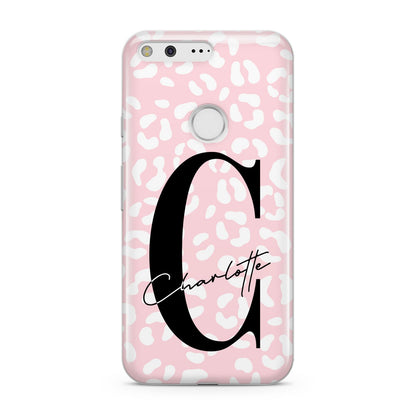 Personalised Leopard Pink White Google Pixel Case
