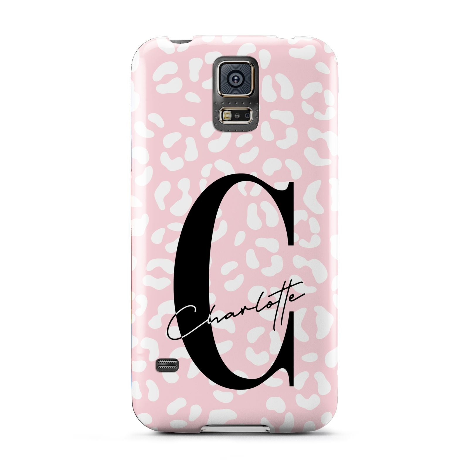 Personalised Leopard Pink White Samsung Galaxy S5 Case