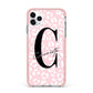 Personalised Leopard Pink White iPhone 11 Pro Max Impact Pink Edge Case